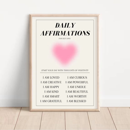 Pink Aura Affirmation Wall Art Poster Set – Angel Numbers & Butterfly Prints