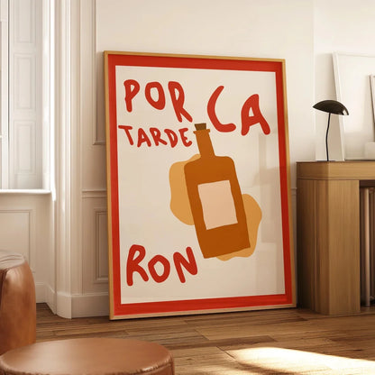 Por La Tarde Ron Wall Art Canvas Print – Bar Decor Poster