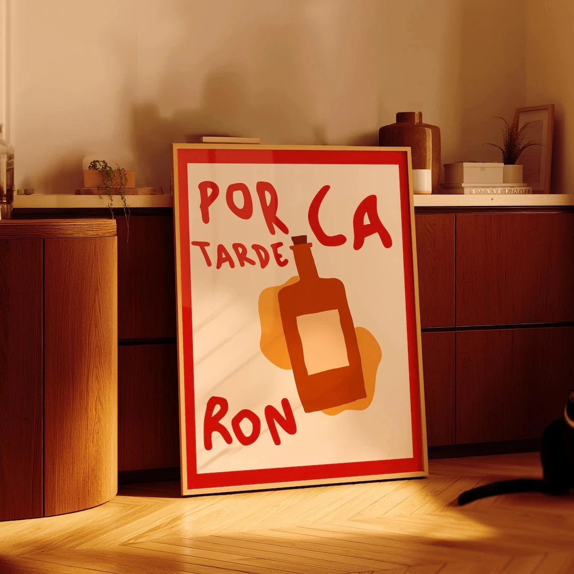 Por La Tarde Ron Wall Art Canvas Print – Bar Decor Poster