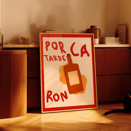 Por La Tarde Ron Wall Art Canvas Print – Bar Decor Poster