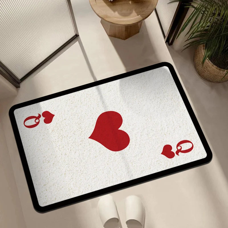 Vikama Trendy Ace Spades Soft Fluffy Rug Non Slip Floor Mat Bedroom Living Room Bathroom Home Decor