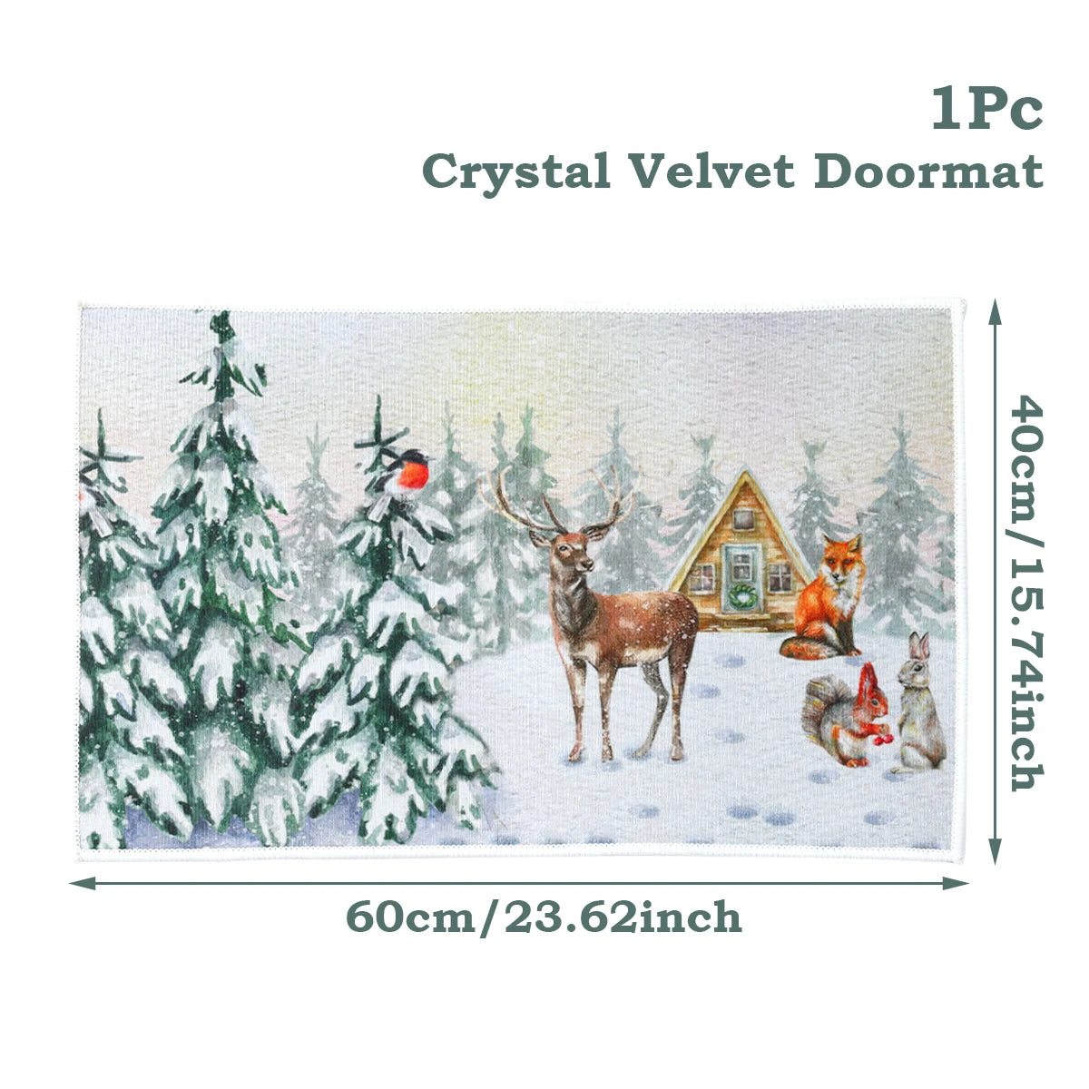 Santa Claus Christmas Doormat – Flannel Welcome Mat for Home