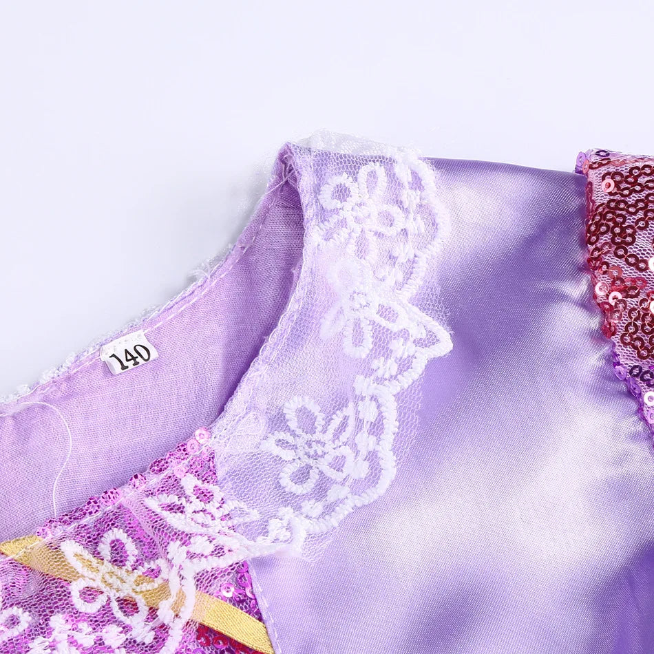 Disney Rapunzel Dress Kids Tangled Disguise Carnival Girl Princess