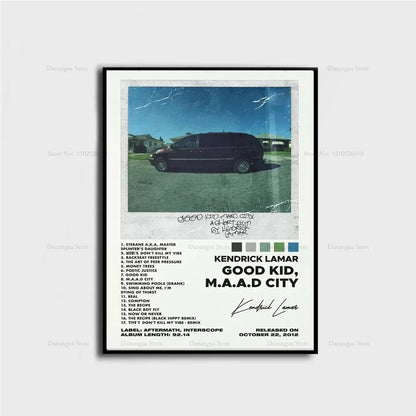 Kendrick Lamar Poster – Good Kid M.A.A.D City Album Wall Art