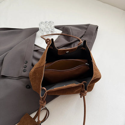 Luxury Faux Suede Tote Bag New Shoulder Bag