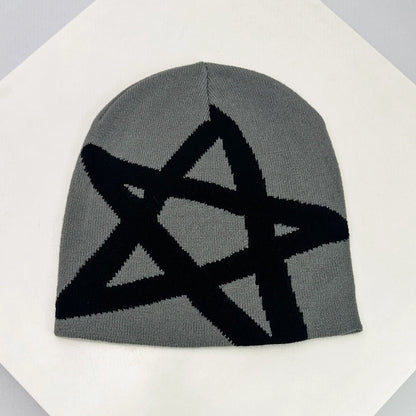Star Print Knit Beanie – Unisex Hip Hop Streetwear Hat