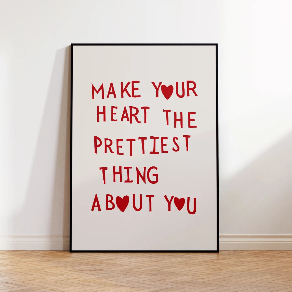 More Amor Por Favor Wall Art Print – Minimalist Heart Poster