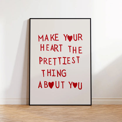 More Amor Por Favor Wall Art Print – Minimalist Heart Poster