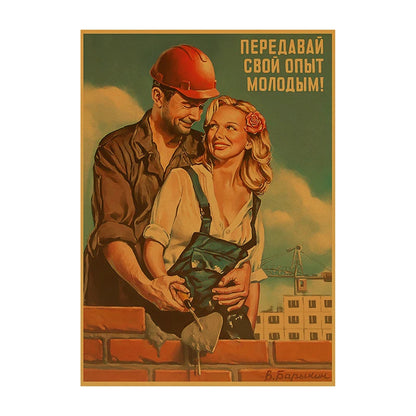 Soviet USSR Vintage Poster Wall Art Print – Retro CCCP Canvas Decor