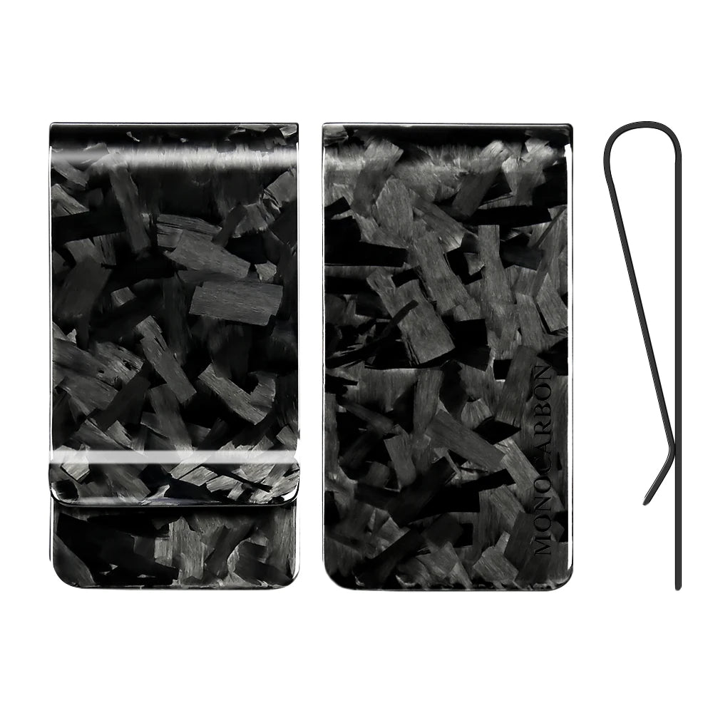 Forged Carbon Fiber Money Clip – RFID Slim Card Holder Wallet