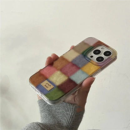 Color Block Plaid iPhone Case – Dopamine Checkerboard for iPhone 11–17 Pro Max Air 16e