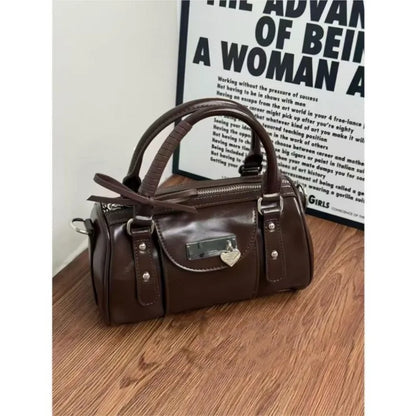 Sweet Cool Coffee Messenger Bag Women Moto Biker Handle Bowling Y2k Bag