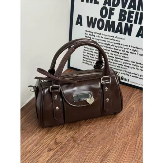Sweet Cool Coffee Messenger Bag Women Moto Biker Handle Bowling Y2k Bag