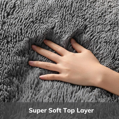 Tie-Dye Plush Shaggy Rug – Soft Carpet for Bedroom & Living Room