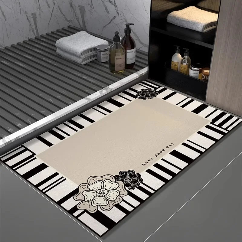 Luxury Diatom Mud Bath Mat – Anti-Slip Water-Absorbing Bathroom Rug