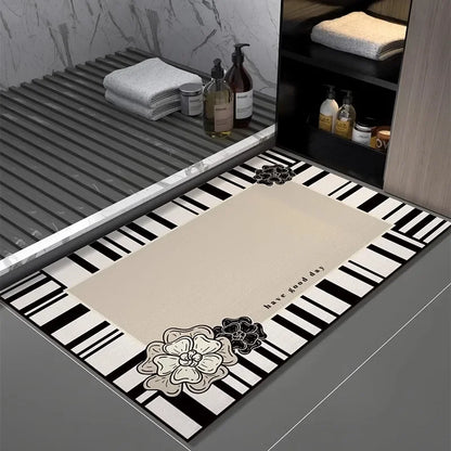 Luxury Diatom Mud Bath Mat – Anti-Slip Water-Absorbing Bathroom Rug