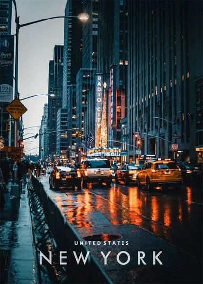 New York City Night View Canvas Wall Art – NYC Skyline Poster