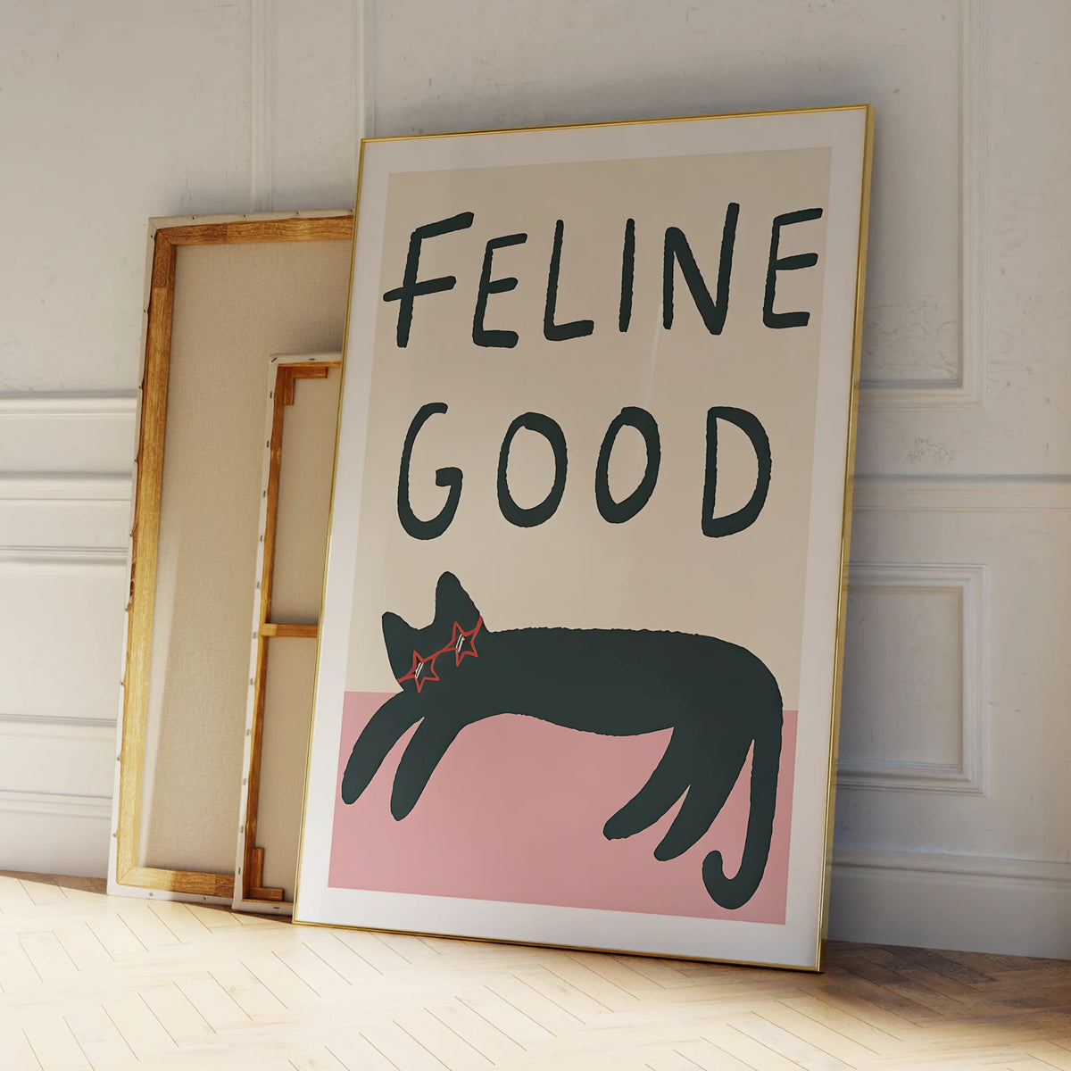 Feline Good Cat Wall Art Print – Funny Cat Poster for Home Decor