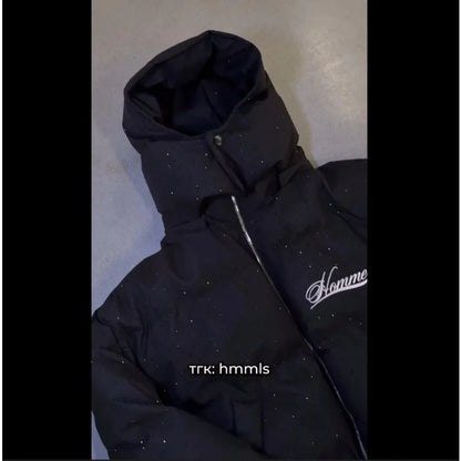 Men's Puffer Jacket Thick Warm Cotton-Padded Coat Harajuku Streetwear
