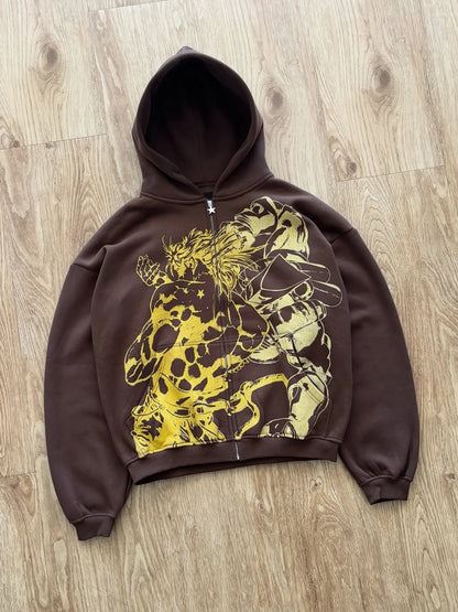 Echoes Act 3 Zip Up Hoodie – JoJo's Bizarre Adventure Oversized Y2K Hoodie