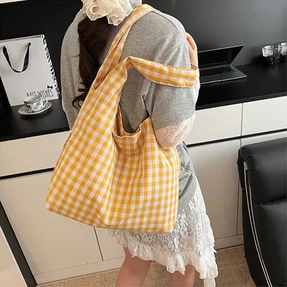 Korean Vintage Plaid Underarm Bags