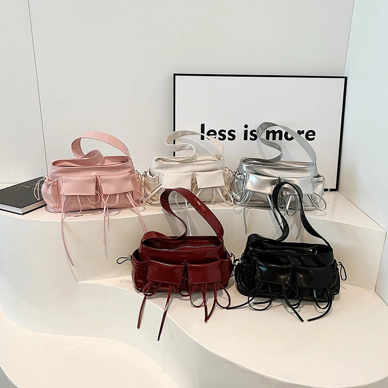 PU Leather Multi-Pocket Crossbody Bag for Women