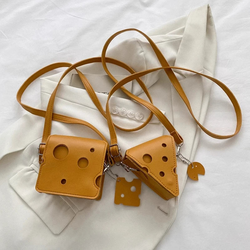 Women's Triangle and Square Cheese Shaped Mini PU Leather Bags