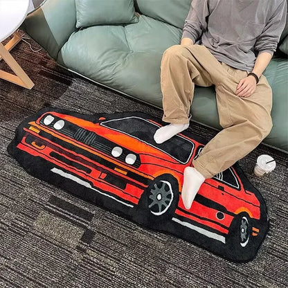 Car Shaped Rug – Soft Non-Slip Cartoon Floor Mat for Home Decor