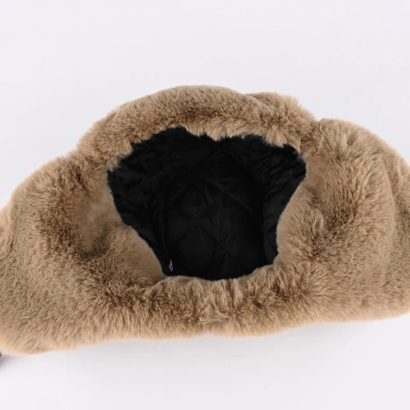 Skull Bomber Hat – Faux Fur Trapper Hat with Earflaps