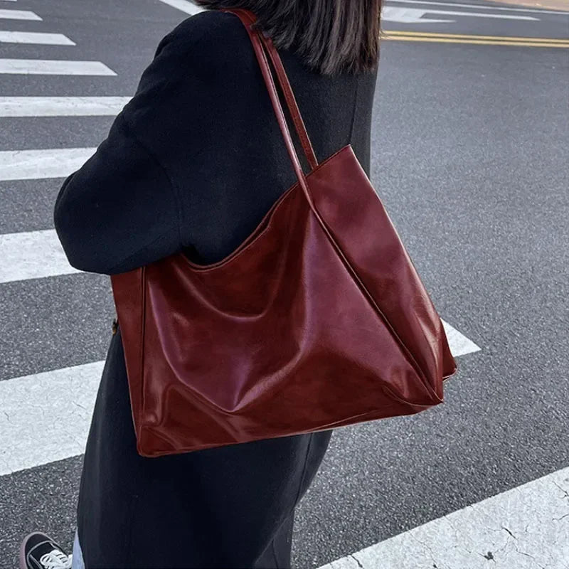 Women Tote Bag Fashion Large Capacity Soft Pu Leather