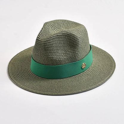 Panama Straw Sun Hat Unisex Elegant Beach Travel Hat