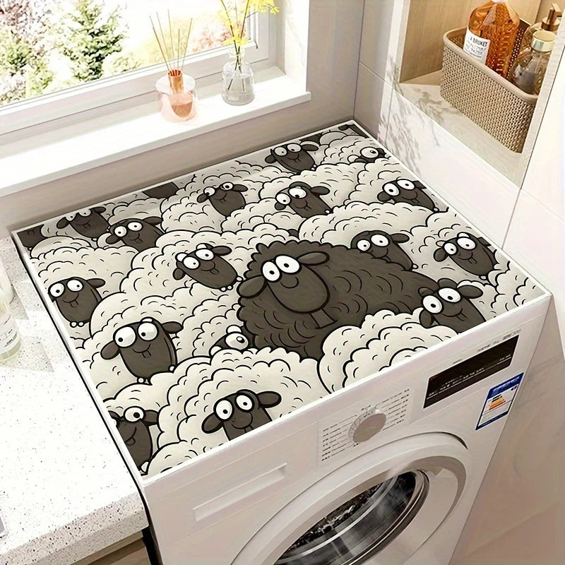 Vikama Sheep Print Washer Dryer Cover Pad Quick Drying Absorptive Top Protection Suitable