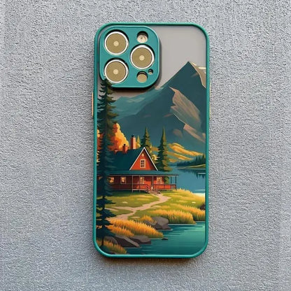 Mountain Peaks Landscape iPhone Case – Shockproof Frosted Cover