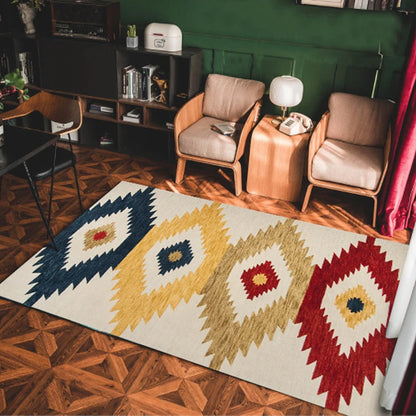 Bohemian Area Rug – Soft Non-Slip Ethnic Style Carpet, Machine Washable