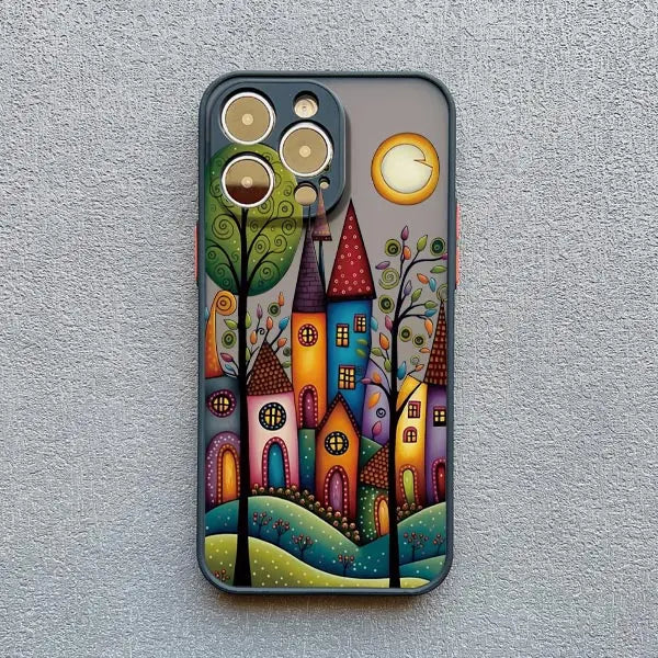 Whimsical Village iPhone Case – Fairy-Tale Art Design