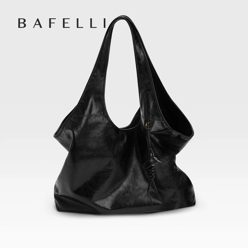 Leather Tote Bag – Large Capacity Soft Shoulder Bag for Women