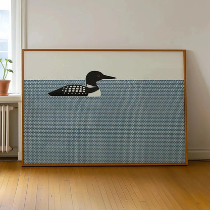 Loon Wall Art Print – Scandinavian Nordic Bird Poster for Lake House Decor
