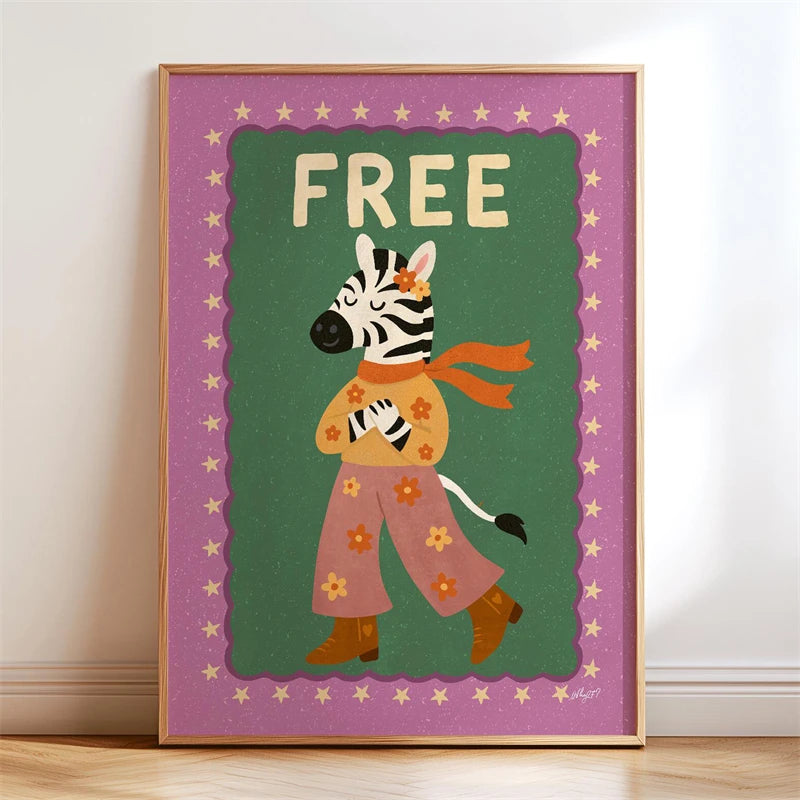Boho Kids Wall Art Poster – Unicorn Motivational Print for Nursery & Girls Room