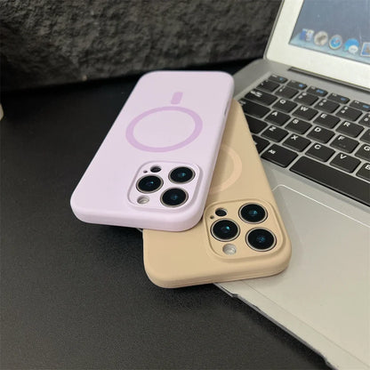 Magnetic Liquid Silicone Case for iPhone 16 Pro Max