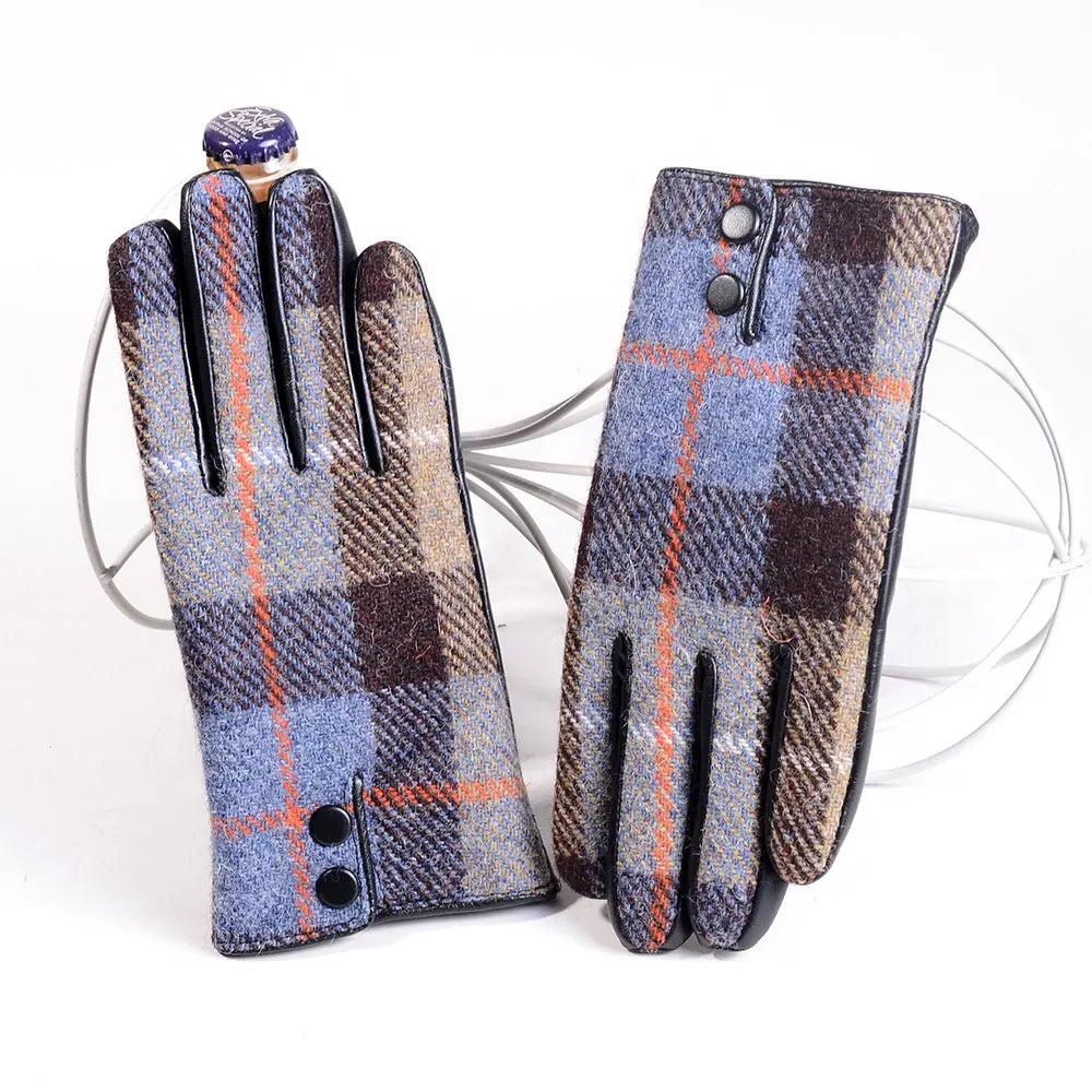 Men's Wool Tweed Touchscreen Winter Driving Gloves