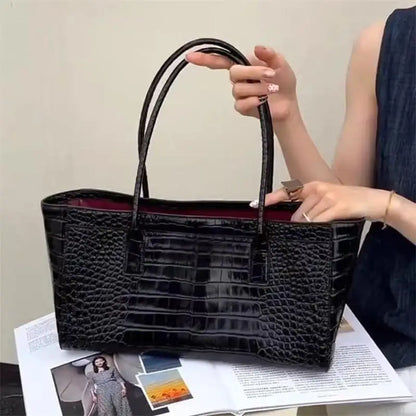 Luxury Crocodile Print Leather Bag