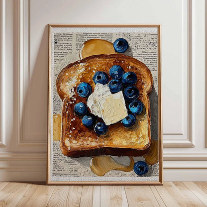 Rustic Kitchen Still Life Poster Vintage Bread Art Print Canvas Oil Painting Style Wall Picture
