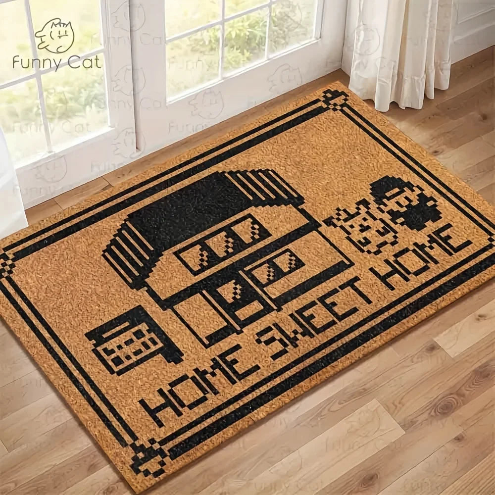 Gamer Doormat – Home Sweet Home Pixel Art Welcome Mat