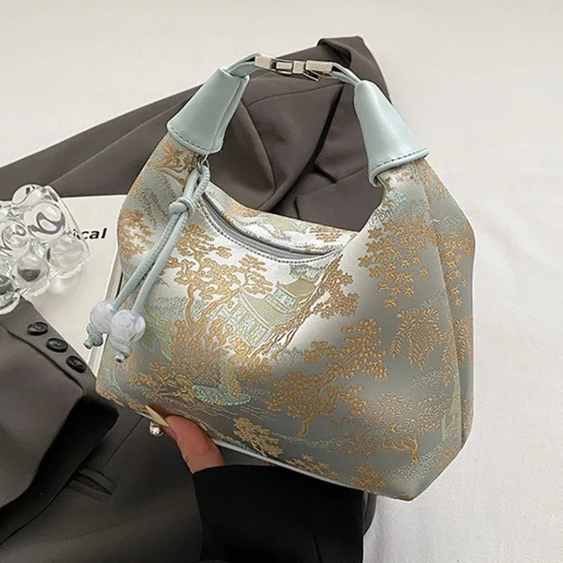 Portable Embroidered Chinese Style Shoulder Bag
