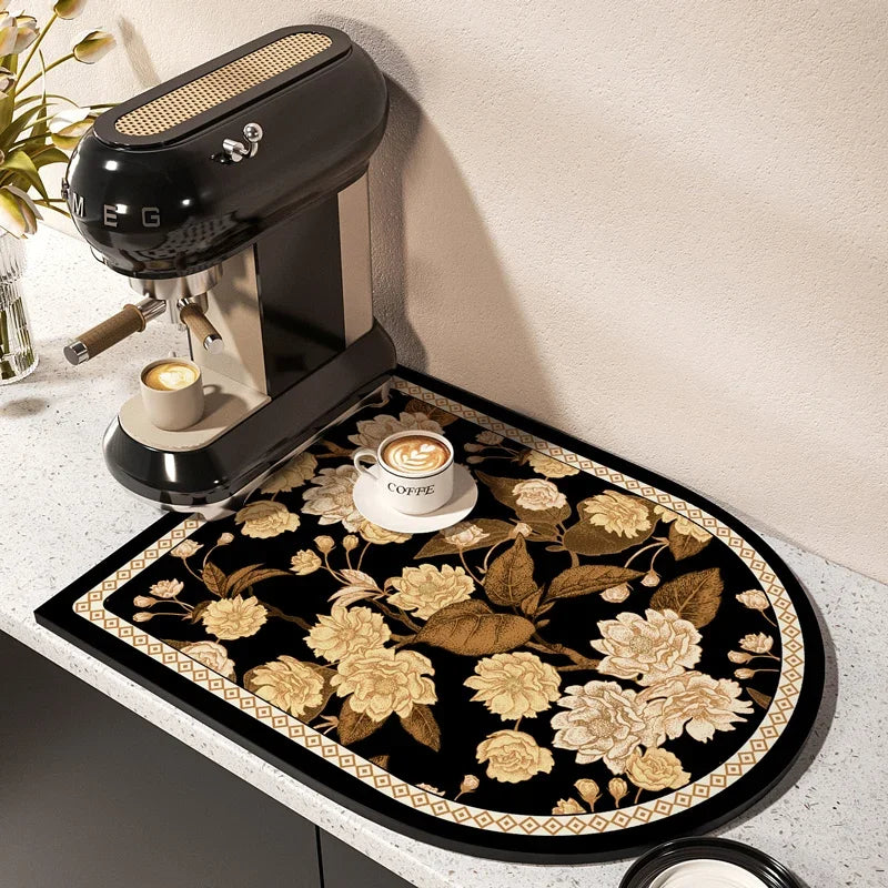 Coffee Machine Mat – Absorbent Non-Slip Kitchen Countertop Pad