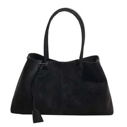 Faux Suede Solid Color High Quality Fashionable Versatile Handbag