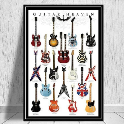 Electric Guitar on Fire Wall Art Print – Music Poster