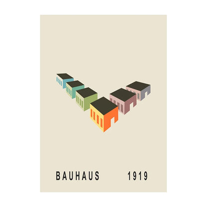 Bauhaus Geometric Abstract Art Poster – Minimalist Wall Print