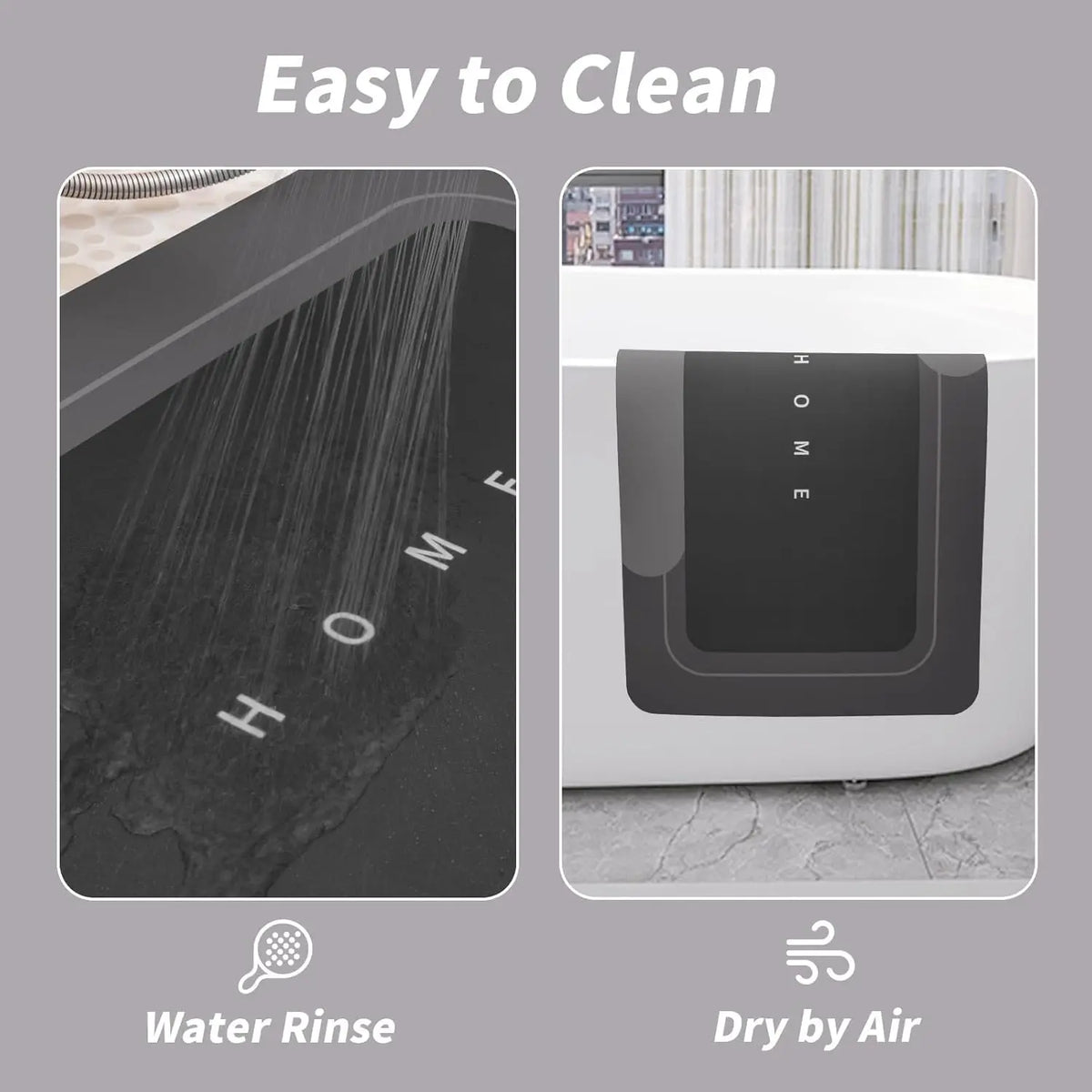 3-Piece Bathroom Mat Set – Diatomite Non-Slip Absorbent Bath Rugs