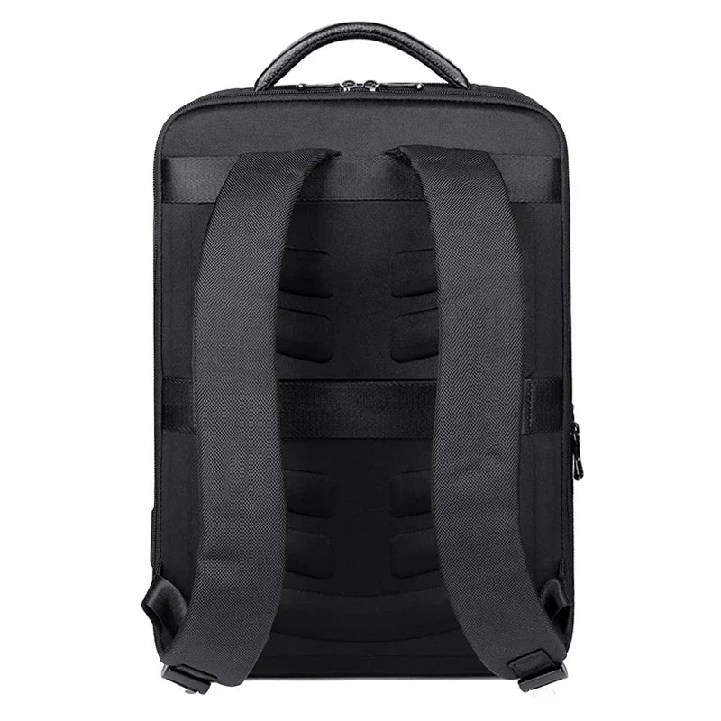 Genuine Leather Men's Laptop Backpack – Slim Oxford Business Bag